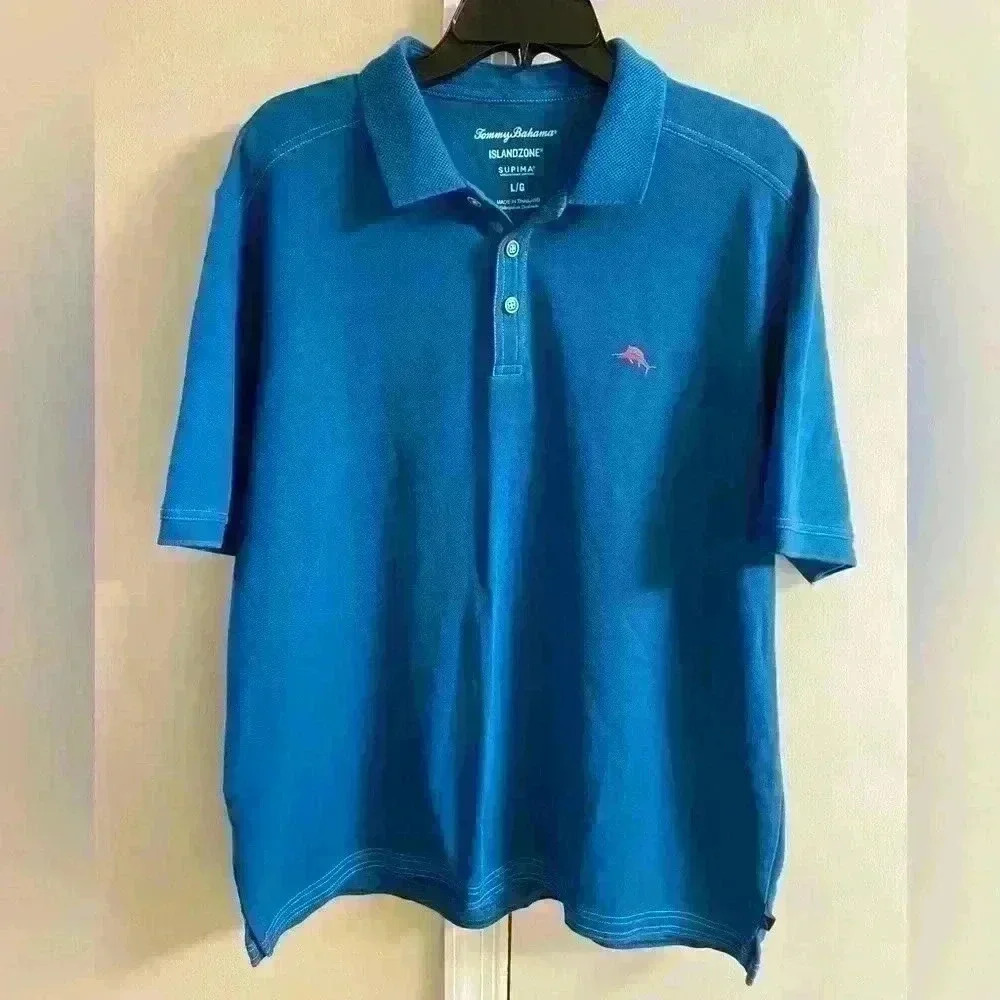 Tommy Bahama‎ islandzone supima polo top 70% supima cotton. Large